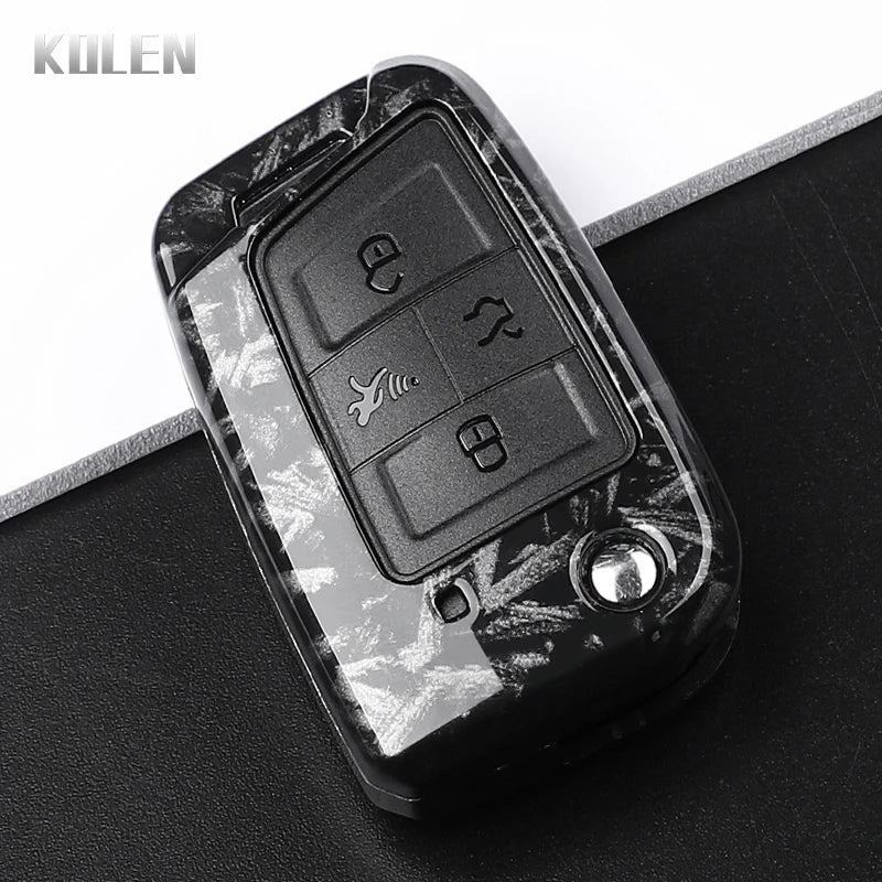 3 4 Buttons Carbon Fiber Car Key Case Cover For VW Volkswagen Golf 7 Tiguan MK2 For SEAT Ateca Leon FR 2 Ibiza For Skoda Octavia
