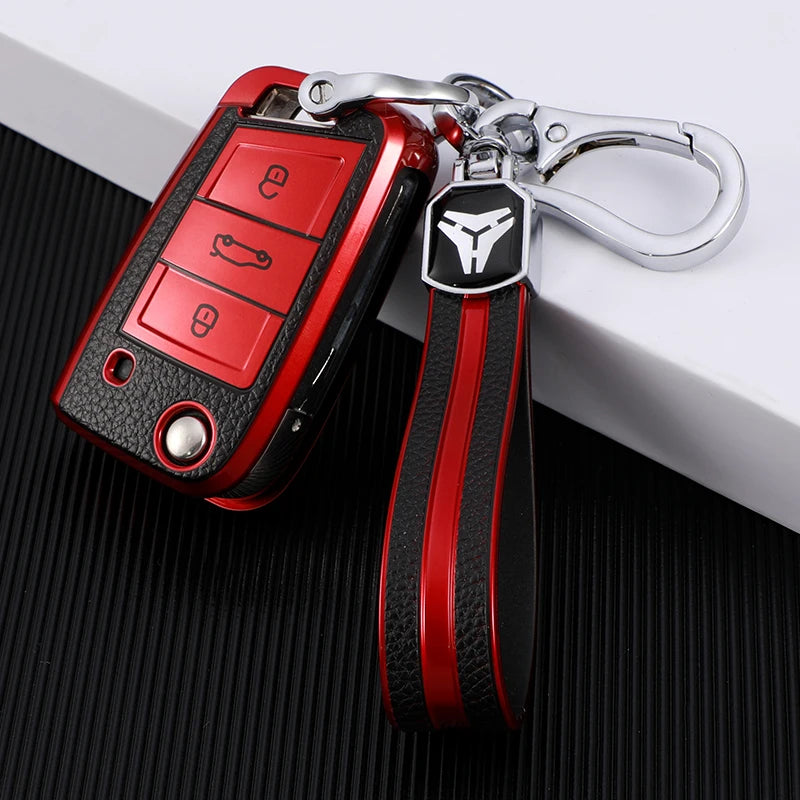 For Volkswagen VW Golf 7 MK7 Tiguan MK2 For Seat Ateca Leon FR lbiza Skoda Octavia Kodiaq Flip Key Case Cover Fob Protector
