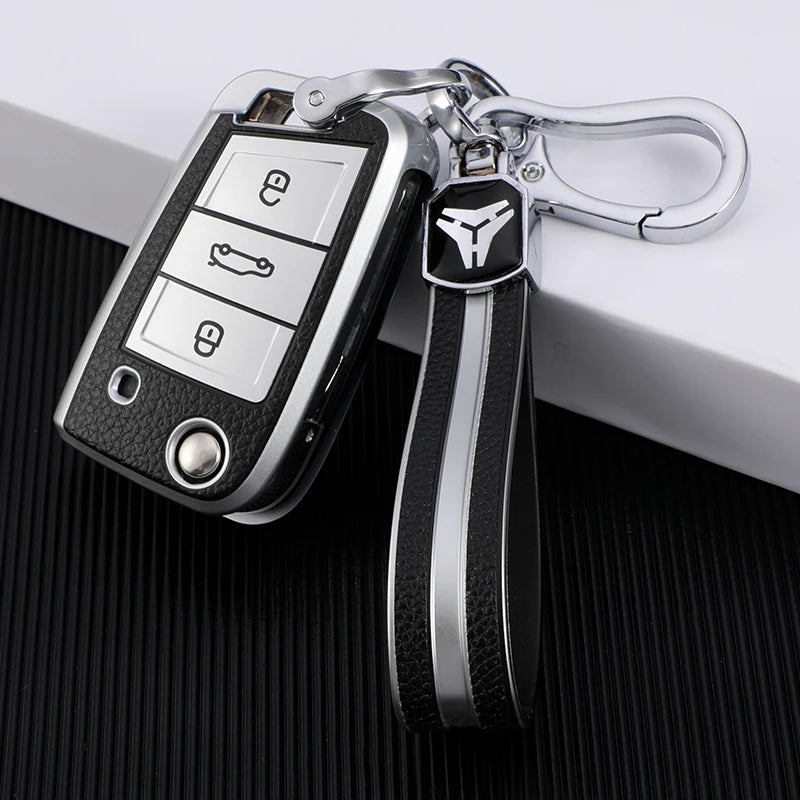 For Volkswagen VW Golf 7 MK7 Tiguan MK2 For Seat Ateca Leon FR lbiza Skoda Octavia Kodiaq Flip Key Case Cover Fob Protector