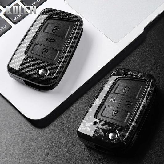 3 4 Buttons Carbon Fiber Car Key Case Cover For VW Volkswagen Golf 7 Tiguan MK2 For SEAT Ateca Leon FR 2 Ibiza For Skoda Octavia