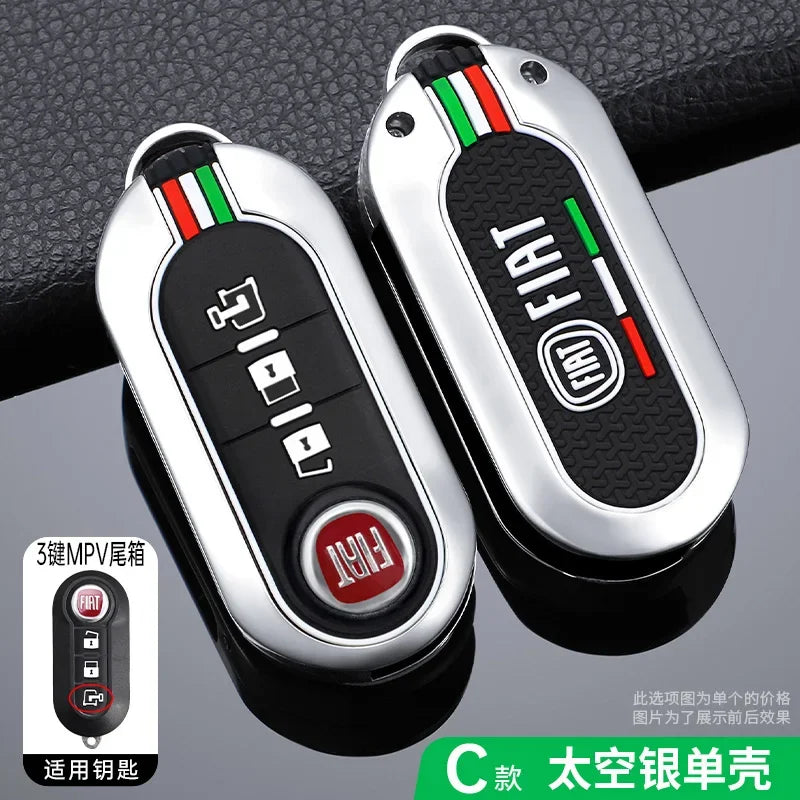 Car Remote Key Case Cover Protector Accessories Keychain Holder Shell for Fiat Ducato 500 500L Panda Grande Punto Lancia Musa