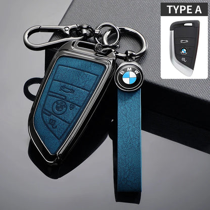 BMW Leather Car Key Case Protective Shell for BMW X1 X3 X5 X6 X7 1 3 5 6 7 Series G20 G30 G11 F15 F16 G01 G02 F48 Accessories