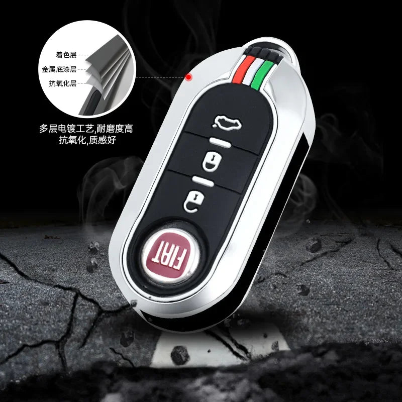 Car Remote Key Case Cover Protector Accessories Keychain Holder Shell for Fiat Ducato 500 500L Panda Grande Punto Lancia Musa