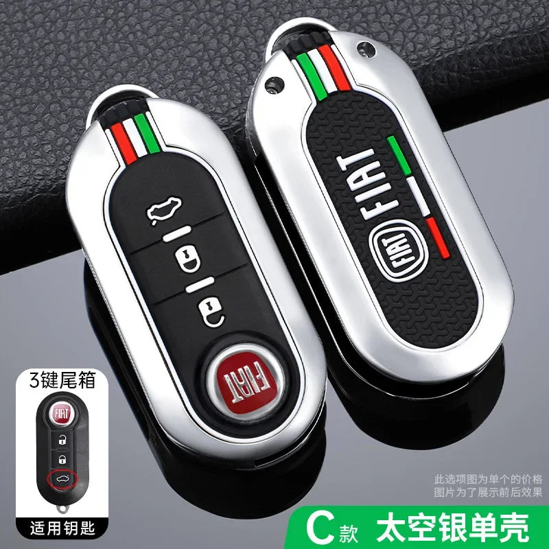 Car Remote Key Case Cover Protector Accessories Keychain Holder Shell for Fiat Ducato 500 500L Panda Grande Punto Lancia Musa