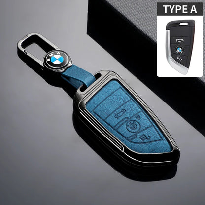 BMW Leather Car Key Case Protective Shell for BMW X1 X3 X5 X6 X7 1 3 5 6 7 Series G20 G30 G11 F15 F16 G01 G02 F48 Accessories
