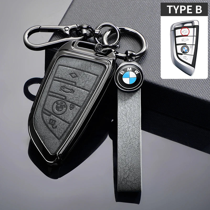 BMW Leather Car Key Case Protective Shell for BMW X1 X3 X5 X6 X7 1 3 5 6 7 Series G20 G30 G11 F15 F16 G01 G02 F48 Accessories