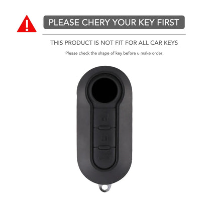 3 Buttons Silicone Car Key Case Cover for Fiat 500 Flip Folding Remote Key Shell for Fiat Punto Panda Car Accessories