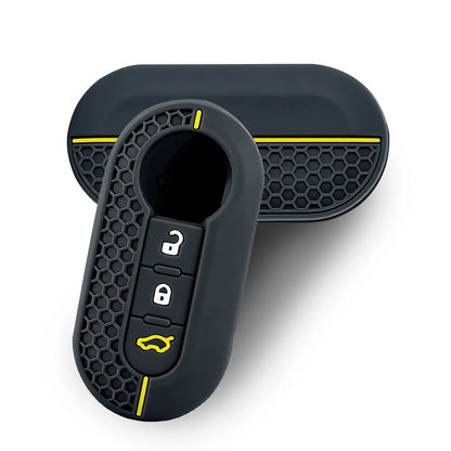 3 Buttons Silicone Car Key Case Cover for Fiat 500 Flip Folding Remote Key Shell for Fiat Punto Panda Car Accessories