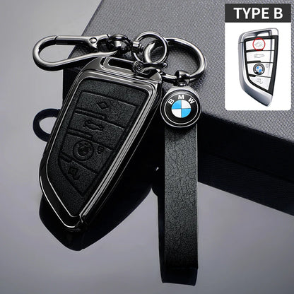 BMW Leather Car Key Case Protective Shell for BMW X1 X3 X5 X6 X7 1 3 5 6 7 Series G20 G30 G11 F15 F16 G01 G02 F48 Accessories