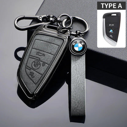 BMW Leather Car Key Case Protective Shell for BMW X1 X3 X5 X6 X7 1 3 5 6 7 Series G20 G30 G11 F15 F16 G01 G02 F48 Accessories