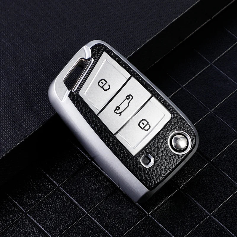 For Volkswagen VW Golf 7 MK7 Tiguan MK2 For Seat Ateca Leon FR lbiza Skoda Octavia Kodiaq Flip Key Case Cover Fob Protector