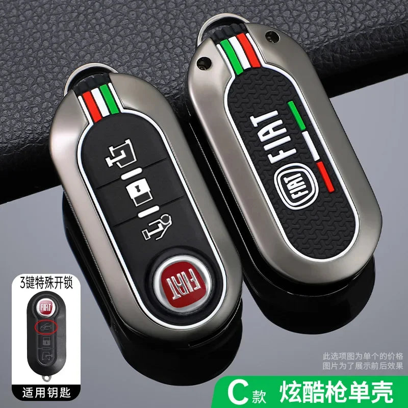 Car Remote Key Case Cover Protector Accessories Keychain Holder Shell for Fiat Ducato 500 500L Panda Grande Punto Lancia Musa