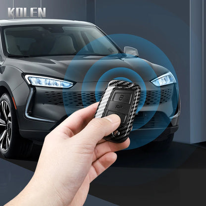 3 4 Buttons Carbon Fiber Car Key Case Cover For VW Volkswagen Golf 7 Tiguan MK2 For SEAT Ateca Leon FR 2 Ibiza For Skoda Octavia