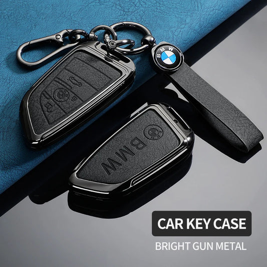 BMW Leather Car Key Case Protective Shell for BMW X1 X3 X5 X6 X7 1 3 5 6 7 Series G20 G30 G11 F15 F16 G01 G02 F48 Accessories