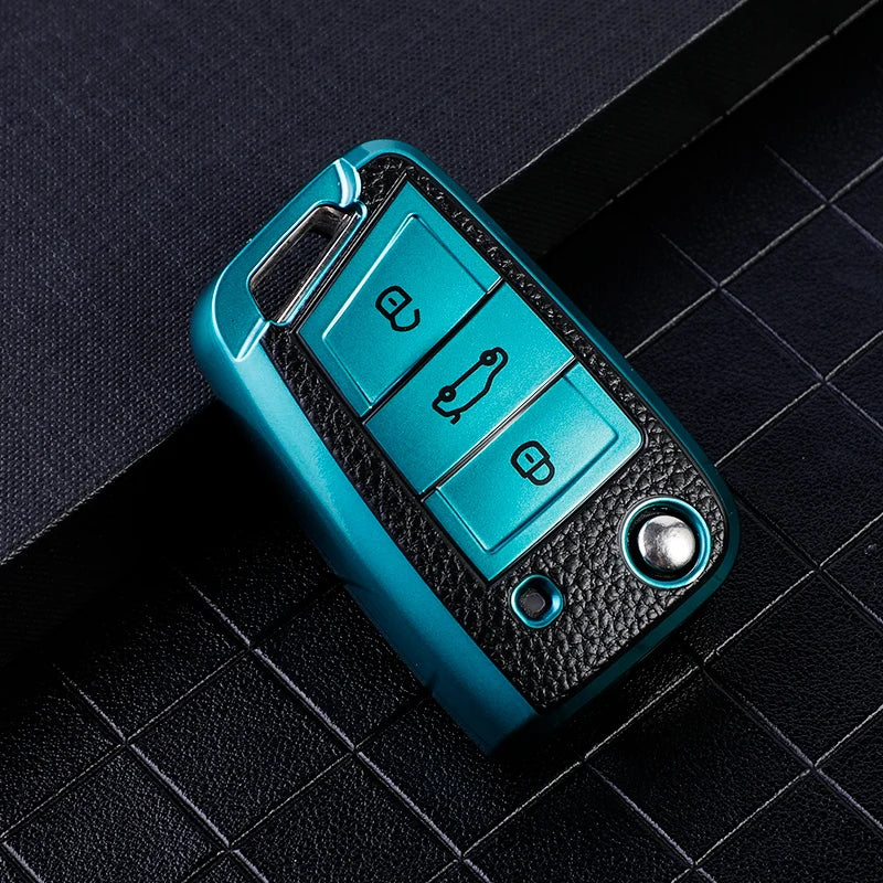 For Volkswagen VW Golf 7 MK7 Tiguan MK2 For Seat Ateca Leon FR lbiza Skoda Octavia Kodiaq Flip Key Case Cover Fob Protector
