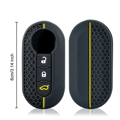 3 Buttons Silicone Car Key Case Cover for Fiat 500 Flip Folding Remote Key Shell for Fiat Punto Panda Car Accessories