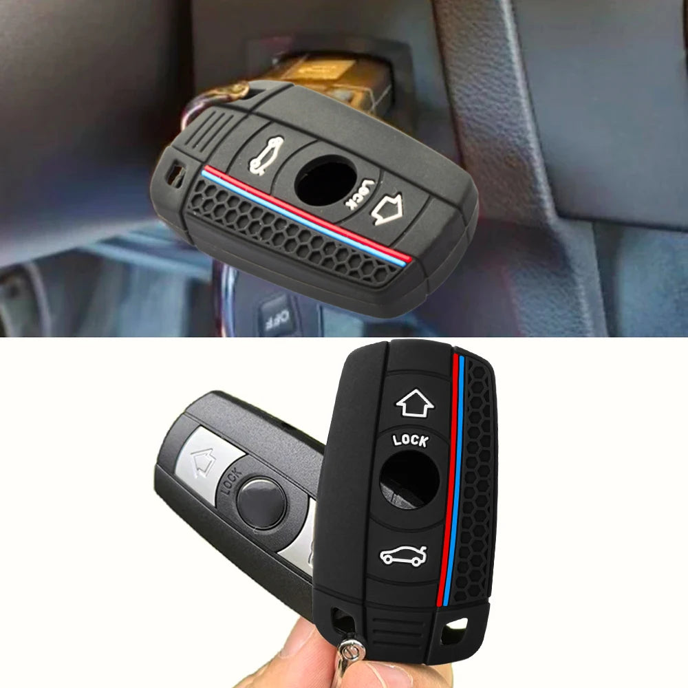 Silicone Car Key Case Cover For BMW E60 E61 E70 E81 E87 E90 E91 E92 X1 X5 X3 1 3 5 6 Series Z4 Key Protector Shell Accessories