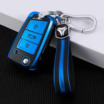 For Volkswagen VW Golf 7 MK7 Tiguan MK2 For Seat Ateca Leon FR lbiza Skoda Octavia Kodiaq Flip Key Case Cover Fob Protector