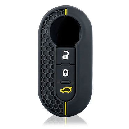 3 Buttons Silicone Car Key Case Cover for Fiat 500 Flip Folding Remote Key Shell for Fiat Punto Panda Car Accessories