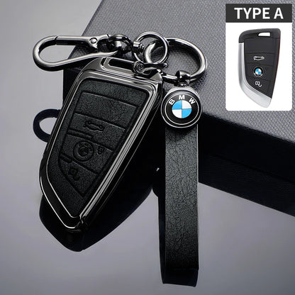 BMW Leather Car Key Case Protective Shell for BMW X1 X3 X5 X6 X7 1 3 5 6 7 Series G20 G30 G11 F15 F16 G01 G02 F48 Accessories