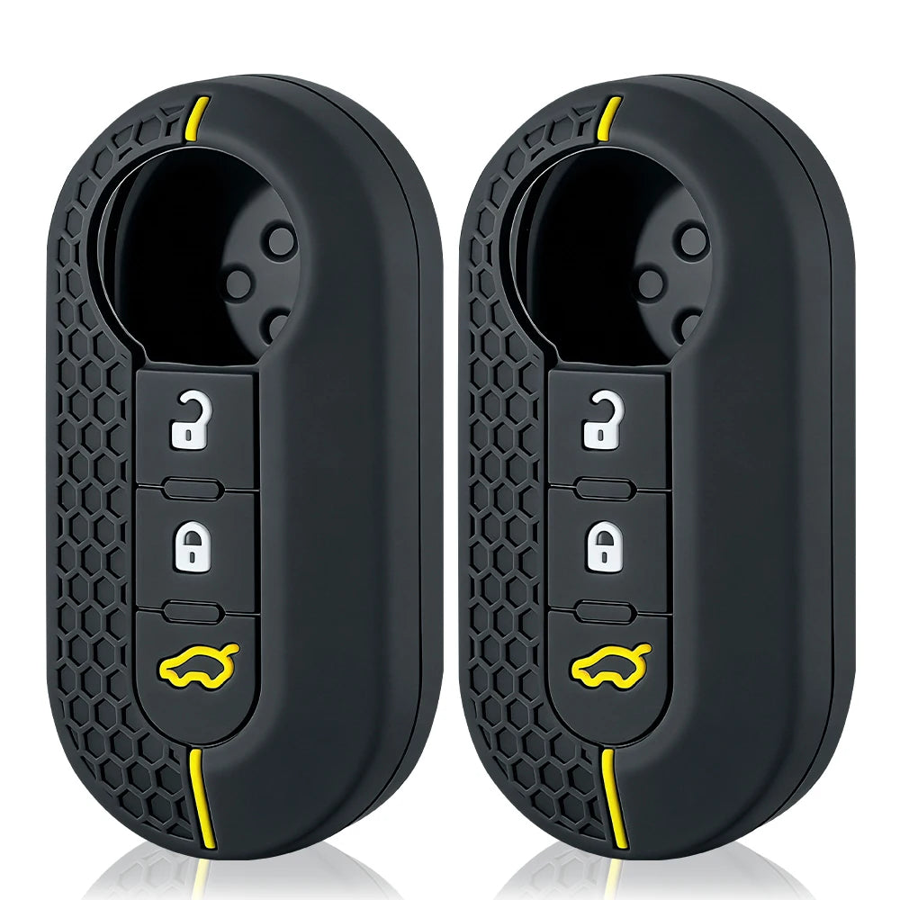 3 Buttons Silicone Car Key Case Cover for Fiat 500 Flip Folding Remote Key Shell for Fiat Punto Panda Car Accessories