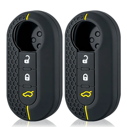 3 Buttons Silicone Car Key Case Cover for Fiat 500 Flip Folding Remote Key Shell for Fiat Punto Panda Car Accessories