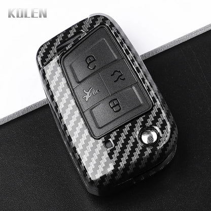 3 4 Buttons Carbon Fiber Car Key Case Cover For VW Volkswagen Golf 7 Tiguan MK2 For SEAT Ateca Leon FR 2 Ibiza For Skoda Octavia