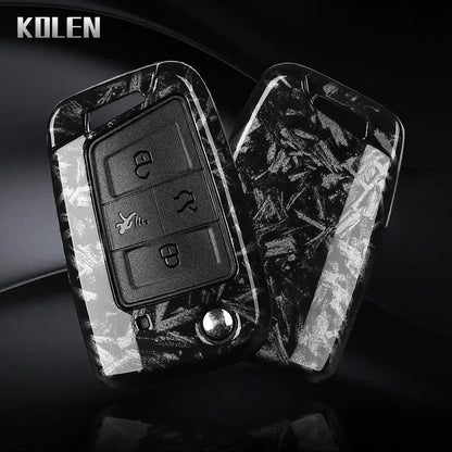 3 4 Buttons Carbon Fiber Car Key Case Cover For VW Volkswagen Golf 7 Tiguan MK2 For SEAT Ateca Leon FR 2 Ibiza For Skoda Octavia