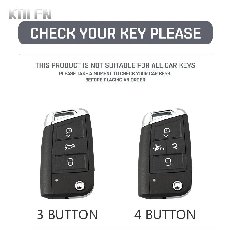 3 4 Buttons Carbon Fiber Car Key Case Cover For VW Volkswagen Golf 7 Tiguan MK2 For SEAT Ateca Leon FR 2 Ibiza For Skoda Octavia