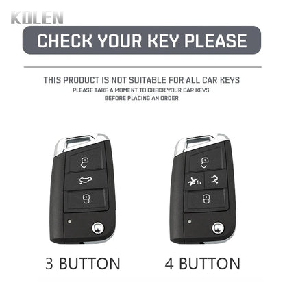 3 4 Buttons Carbon Fiber Car Key Case Cover For VW Volkswagen Golf 7 Tiguan MK2 For SEAT Ateca Leon FR 2 Ibiza For Skoda Octavia